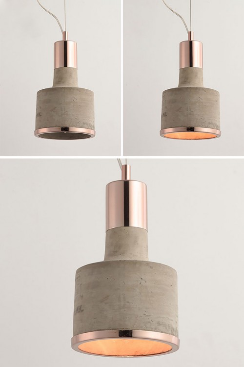 Beton Copper Pendant