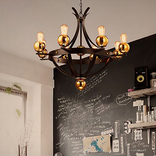 Red Gold Ball Chandelier